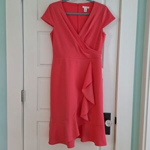 Coral dress for work or event